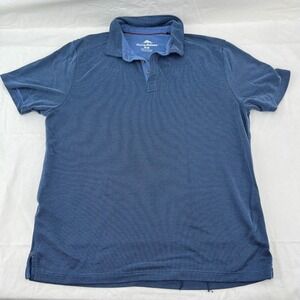 Tommy Bahama Mens Blue Tencel Modal Blend Micro Stripe Polo Shirt Size M